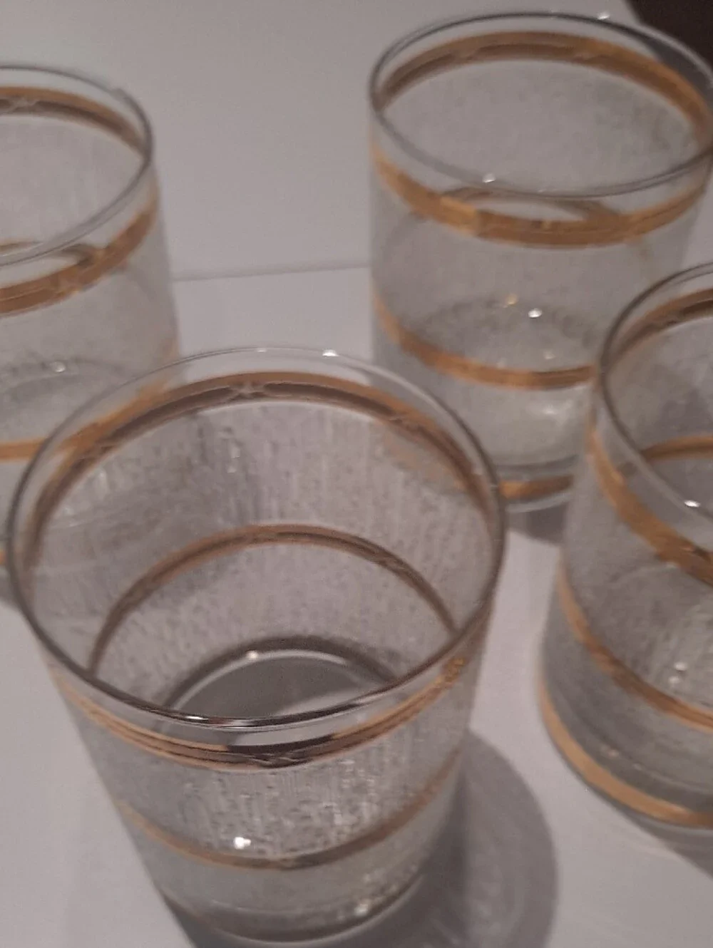 Vintage CULVER  Icicle Pattern DOF  Glasses - 22K Gold Bands.  MCM 60's.